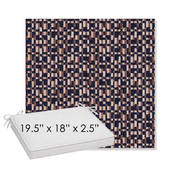 Picture of Carat Azurite | Sunbrella® 19.5" x 18" Outdoor Dining Cushion
