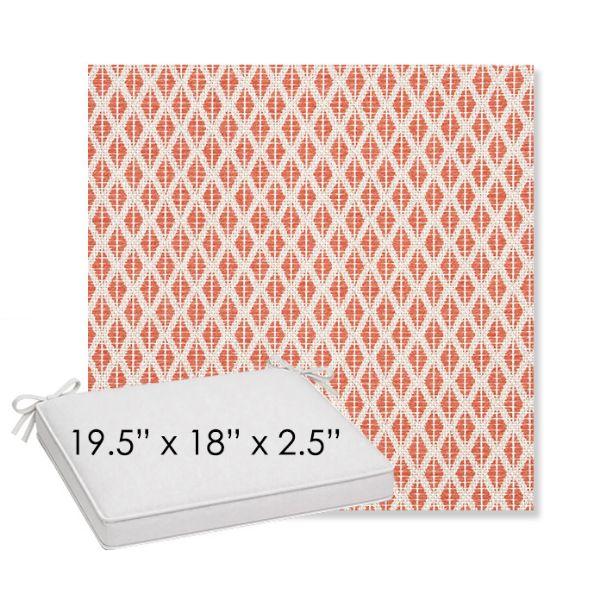 Picture of Detail Persimmon | Sunbrella® 19.5" x 18" Outdoor Dining Cushion