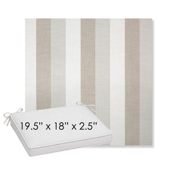 Picture of Direction Linen | Sunbrella® 19.5" x 18" Outdoor Dining Cushion