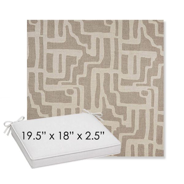Picture of Escher Greige | Sunbrella® 19.5" x 18" Outdoor Dining Cushion