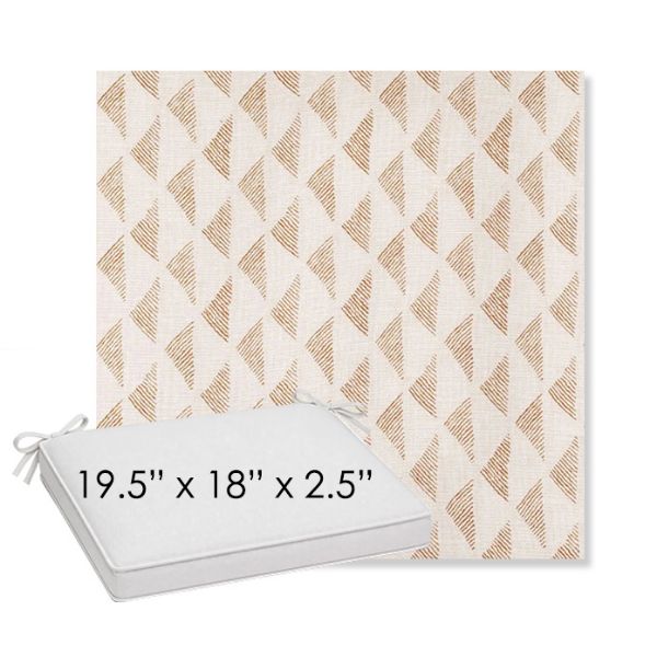 Picture of Etched Angles Cognac | Sunbrella® 19.5" x 18" Outdoor Dining Cushion