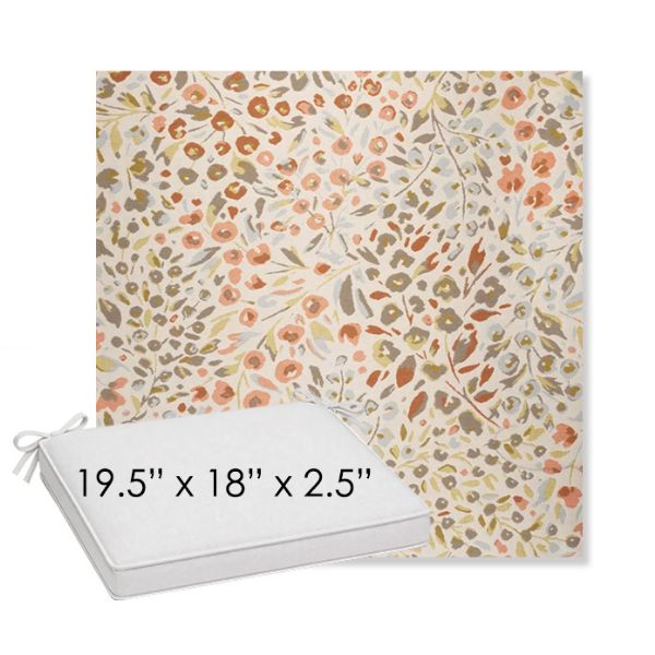 Picture of Flora Sunset | Sunbrella® 19.5" x 18" Outdoor Dining Cushion