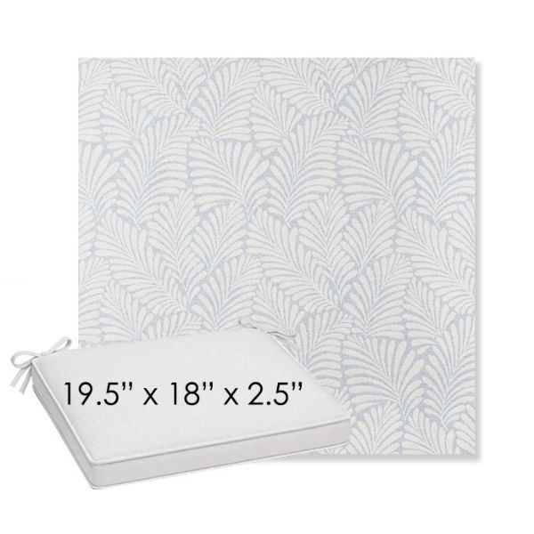 Picture of Frond Sky | Sunbrella® 19.5" x 18" Outdoor Dining Cushion