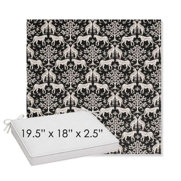 Picture of Jaipur Frame Onyx | Sunbrella® 19.5" x 18" Outdoor Dining Cushion