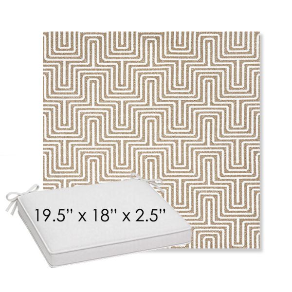 Picture of Key Figure Mineral | Sunbrella® 19.5" x 18" Outdoor Dining Cushion