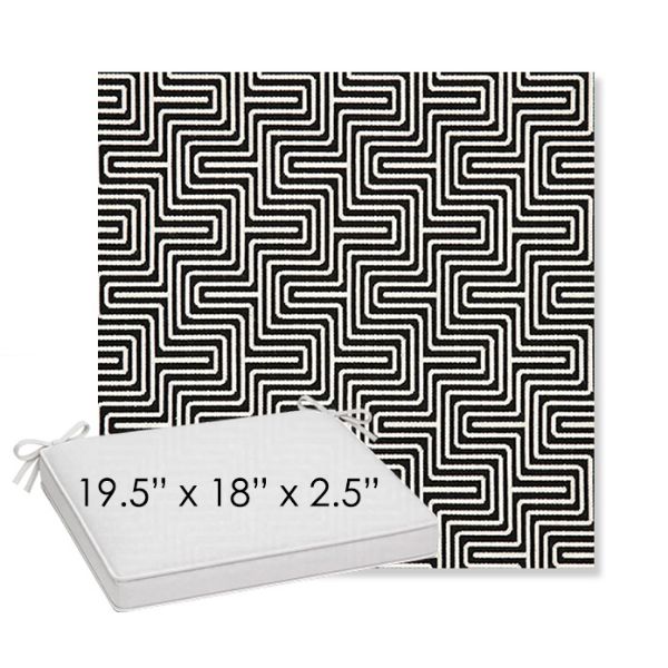 Picture of Key Figure Onyx | Sunbrella® 19.5" x 18" Outdoor Dining Cushion