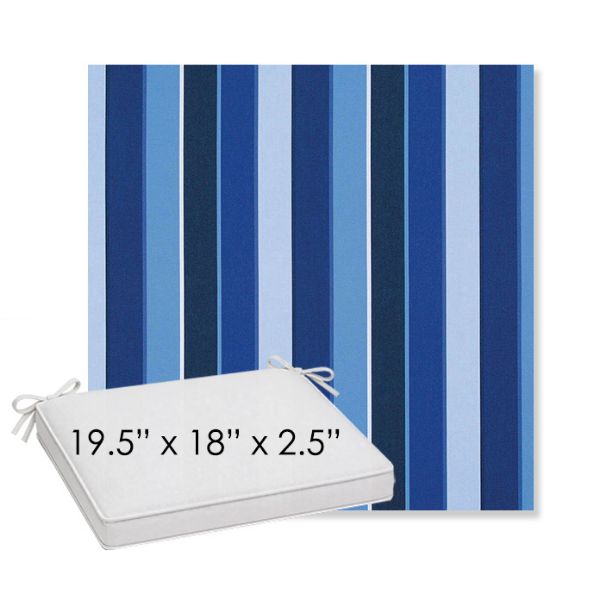 Picture of Milano Cobalt | Sunbrella® 19.5" x 18" Outdoor Dining Cushion
