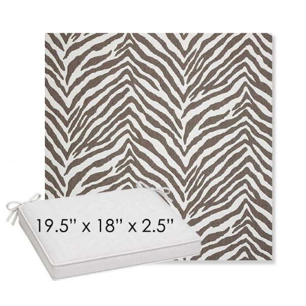 Picture of Namibia Grey | Sunbrella® 19.5" x 18" Outdoor Dining Cushion