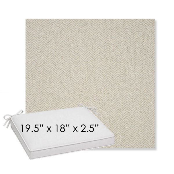 Picture of Odette Alabaster | Sunbrella® 19.5" x 18" Outdoor Dining Cushion