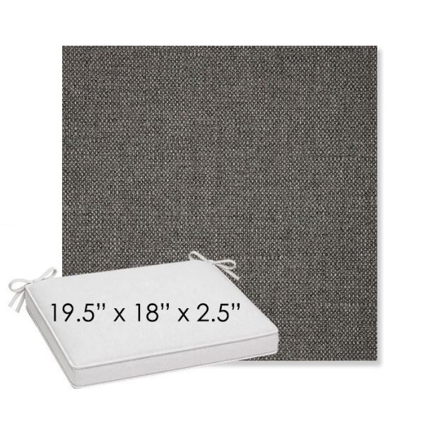 Picture of Piazza Graphite | Sunbrella® 19.5" x 18" Outdoor Dining Cushion