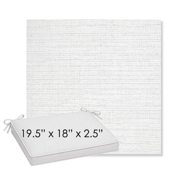 Picture of Piazza White | Sunbrella® 19.5" x 18" Outdoor Dining Cushion