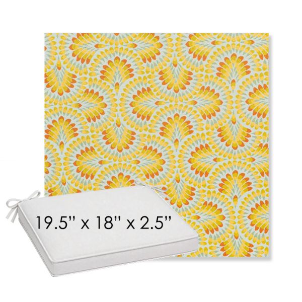 Picture of Plume Tropics | Sunbrella® 19.5" x 18" Outdoor Dining Cushion