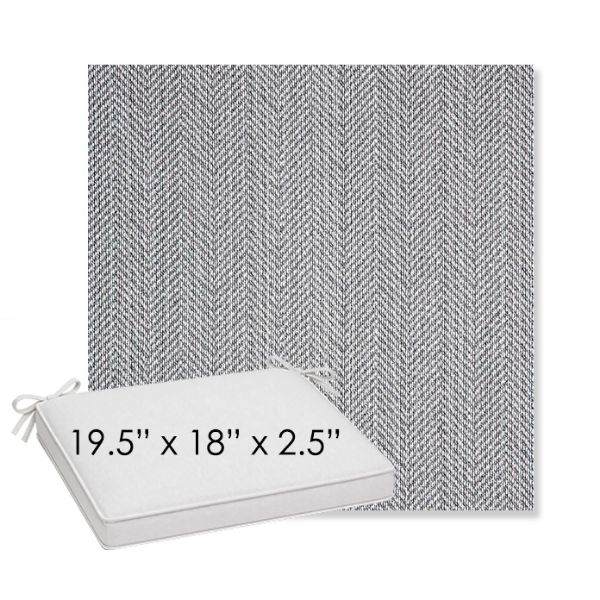 Picture of Posh Graphite | Sunbrella® 19.5" x 18" Outdoor Dining Cushion
