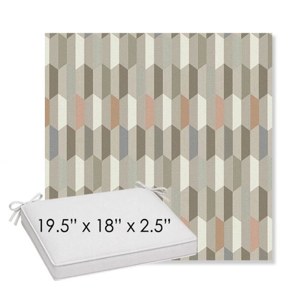 Picture of Precise Fawn | Sunbrella® 19.5" x 18" Outdoor Dining Cushion