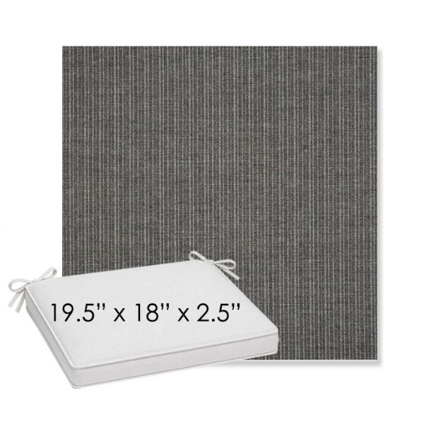 Picture of Proven Charcoal | Sunbrella® 19.5" x 18" Outdoor Dining Cushion