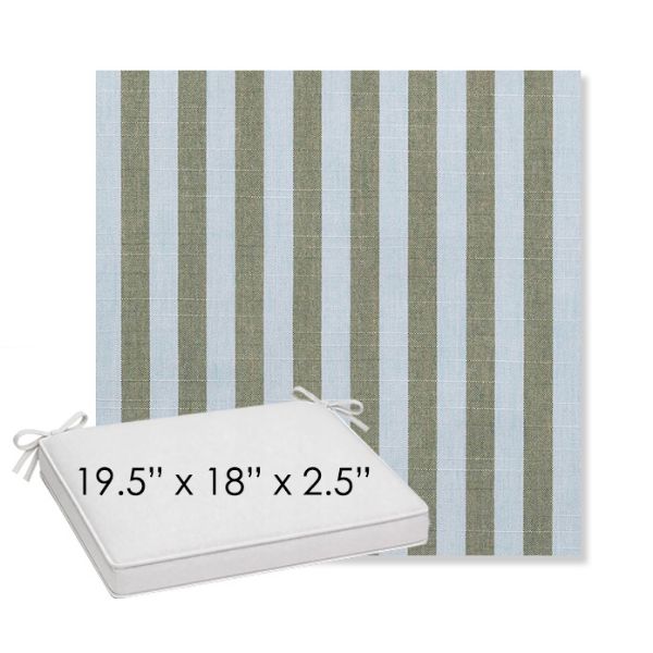 Picture of Sail Away Aloe | Sunbrella® 19.5" x 18" Outdoor Dining Cushion