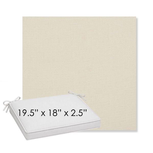 Picture of Savane White | Sunbrella® 19.5" x 18" Outdoor Dining Cushion
