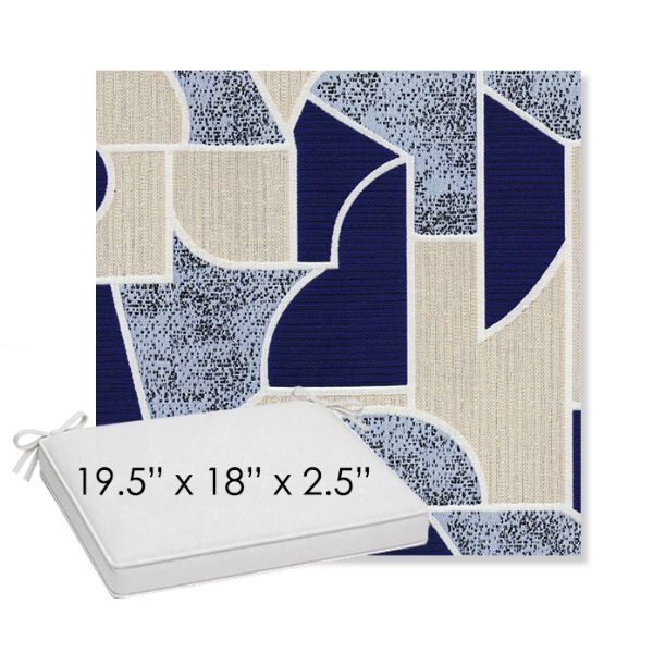 Picture of Territory Lazuli | Sunbrella® 19.5" x 18" Outdoor Dining Cushion