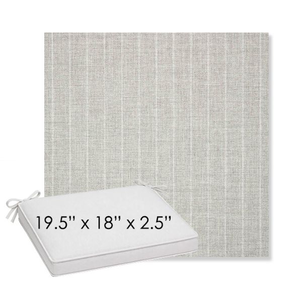 Picture of Ticking Fog | Sunbrella® 19.5" x 18" Outdoor Dining Cushion