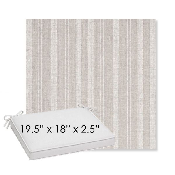 Picture of Tranquil Linen | Sunbrella® 19.5" x 18" Outdoor Dining Cushion