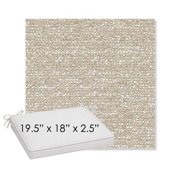 Picture of Tundra Gypsum | Sunbrella® 19.5" x 18" Outdoor Dining Cushion