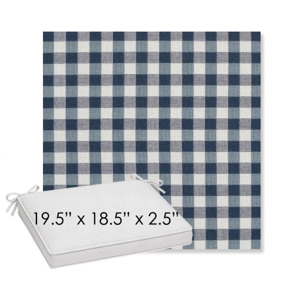 Picture of Above Denim | Sunbrella® 19.5" x 18.5" Outdoor Dining Cushion