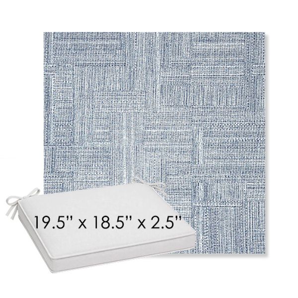 Picture of Boro Indigo | Sunbrella® 19.5" x 18.5" Outdoor Dining Cushion