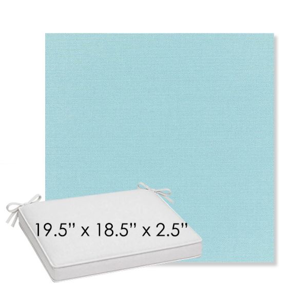 Picture of Canvas Mineral Blue | Sunbrella® 19.5" x 18.5" Outdoor Dining Cushion