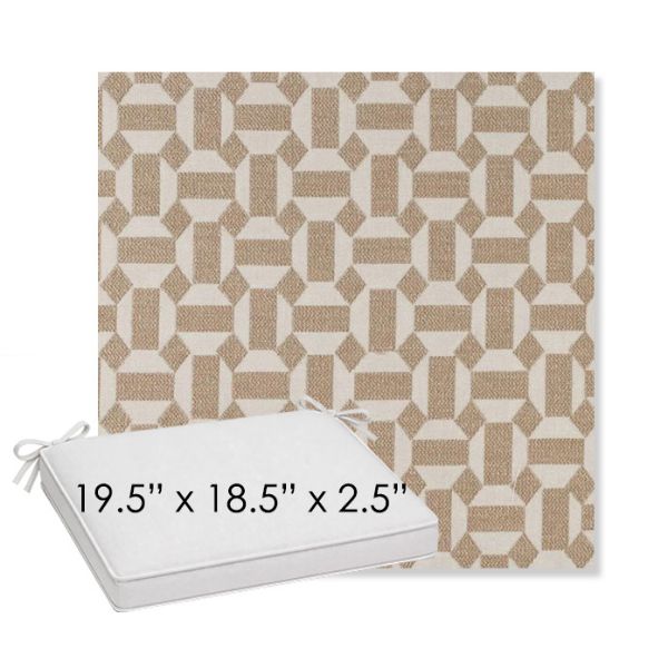 Picture of Assemble Sand | Sunbrella® 19.5" x 18.5" Outdoor Dining Cushion