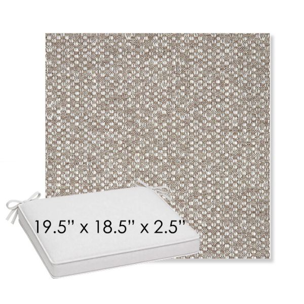 Picture of Dumont Mushroom | Sunbrella® 19.5" x 18.5" Outdoor Dining Cushion