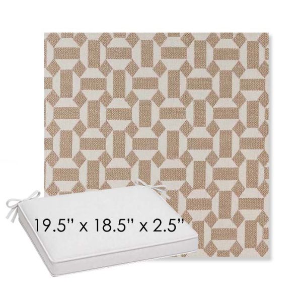 Picture of Hoopla Sand Castle | Sunbrella® 19.5" x 18.5" Outdoor Dining Cushion