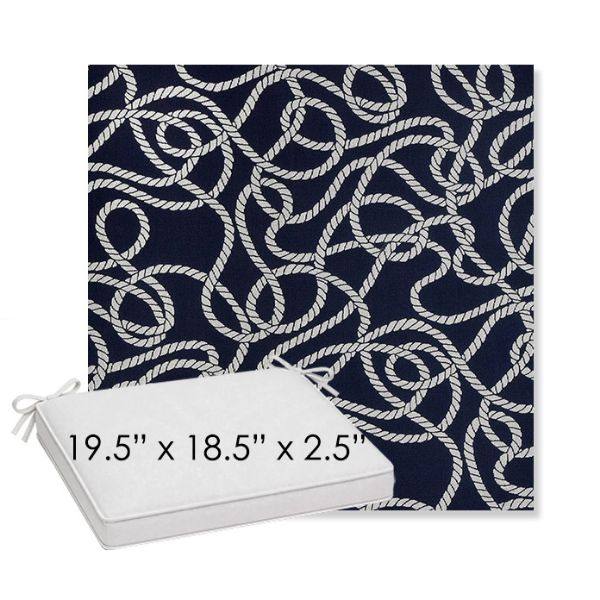 Picture of Maritime Nautical | Sunbrella® 19.5" x 18.5" Outdoor Dining Cushion