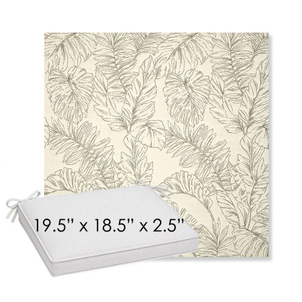 Picture of Palma Whitesand | Sunbrella® 19.5" x 18.5" Outdoor Dining Cushion