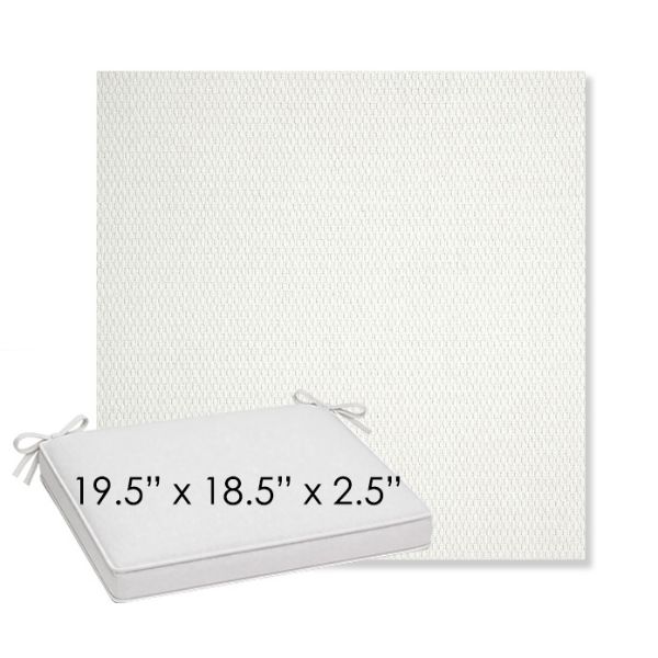Picture of Pique Salt | Sunbrella® 19.5" x 18.5" Outdoor Dining Cushion