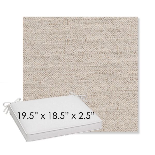 Picture of Rafi Oat | Sunbrella® 19.5" x 18.5" Outdoor Dining Cushion