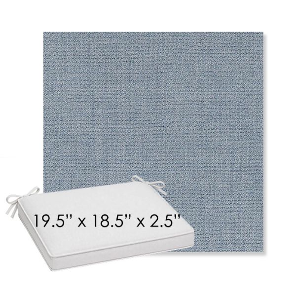 Picture of Remix Denim | Sunbrella® 19.5" x 18.5" Outdoor Dining Cushion
