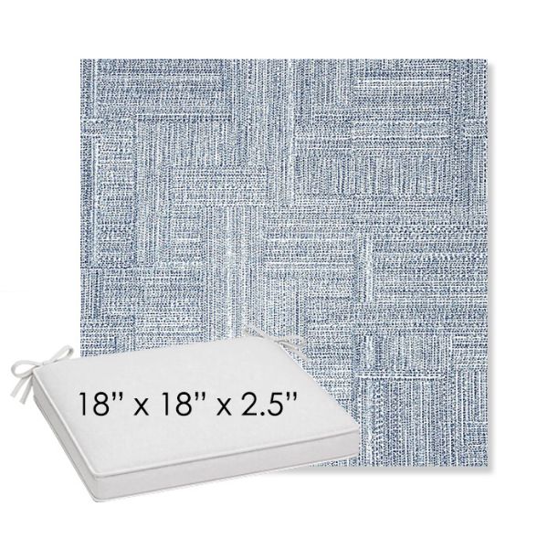 Picture of Boro Indigo | Sunbrella® 18" x 18" x 2.5" Outdoor Dining Cushion