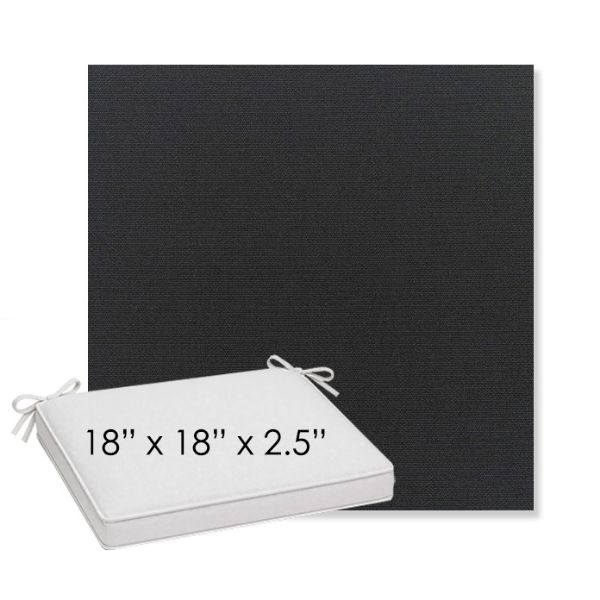 Picture of Canvas Black | Sunbrella® 18" x 18" x 2.5" Outdoor Dining Cushion