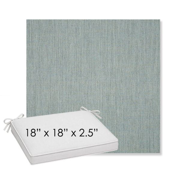 Picture of Cast Mist | Sunbrella® 18" x 18" x 2.5" Outdoor Dining Cushion