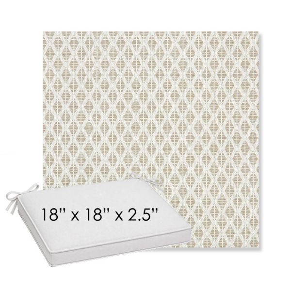 Picture of Detail Linen | Sunbrella® 18" x 18" x 2.5" Outdoor Dining Cushion