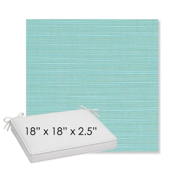 Picture of Dupione Celeste | Sunbrella® 18" x 18" x 2.5" Outdoor Dining Cushion