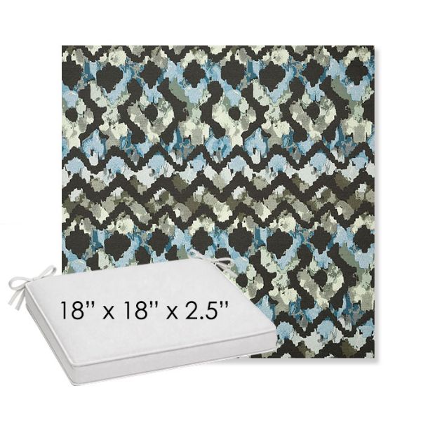 Picture of Inga Green Tea | Sunbrella® 18" x 18" x 2.5" Outdoor Dining Cushion