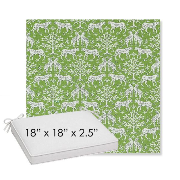 Picture of Jaipur Frame Chive | Sunbrella® 18" x 18" x 2.5" Outdoor Dining Cushion