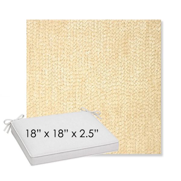 Picture of Margo Parchment | Sunbrella® 18" x 18" x 2.5" Outdoor Dining Cushion