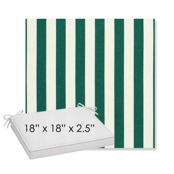 Picture of Mason Forest Green | Sunbrella® 18" x 18" x 2.5" Outdoor Dining Cushion