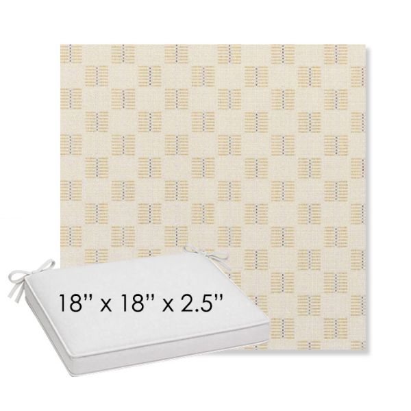 Picture of Mend Saffron | Sunbrella® 18" x 18" x 2.5" Outdoor Dining Cushion