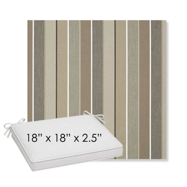 Picture of Milano Char | Sunbrella® 18" x 18" x 2.5" Outdoor Dining Cushion