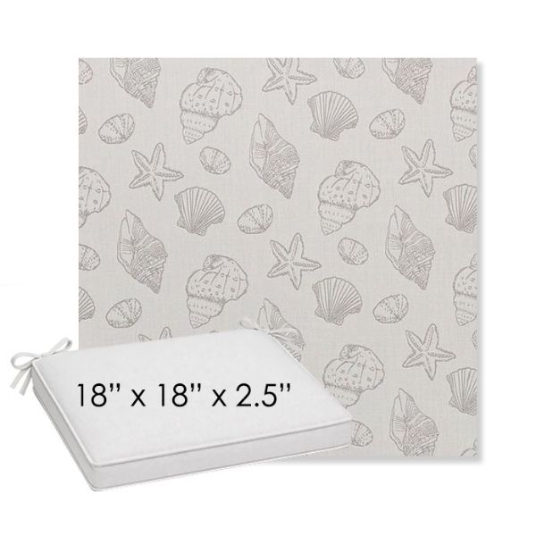 Picture of Nantucket Fossil | Sunbrella® 18" x 18" x 2.5" Outdoor Dining Cushion