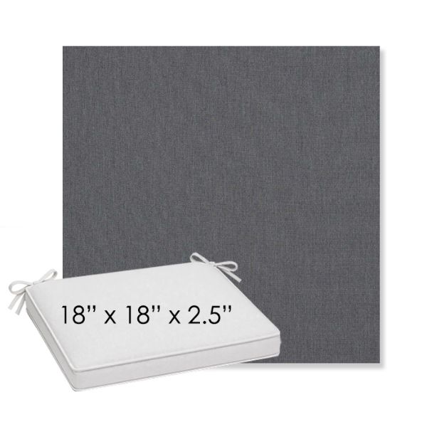 Picture of Natte Charcoal Chine | Sunbrella® 18" x 18" x 2.5" Outdoor Dining Cushion