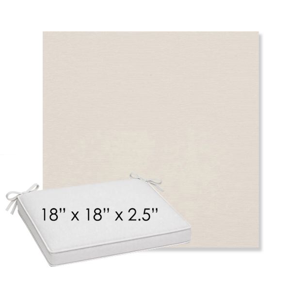 Picture of Natte White | Sunbrella® 18" x 18" x 2.5" Outdoor Dining Cushion